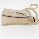 SAINT LAURENT Shoulder Bag Leather Beige Gold Auth yk19842-3