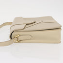 SAINT LAURENT Shoulder Bag Leather Beige Gold Auth yk19842-4