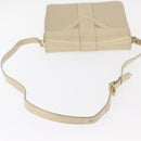SAINT LAURENT Shoulder Bag Leather Beige Gold Auth yk19842-7