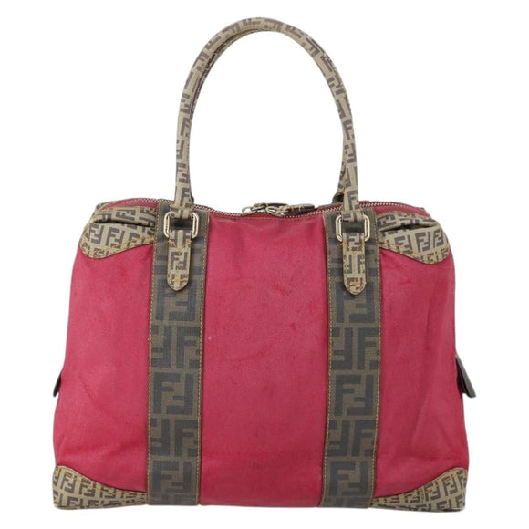 FENDI Hand Bag Coated Canvas Pink Gold Auth yk19843