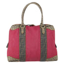 FENDI Hand Bag Coated Canvas Pink Gold Auth yk19843-2