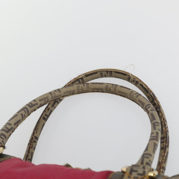 FENDI Hand Bag Coated Canvas Pink Gold Auth yk19843