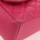 CHANEL Matelasse Chain Shoulder Bag Lamb Skin Pink Gold CC Auth yk19844A-11