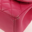 CHANEL Matelasse Chain Shoulder Bag Lamb Skin Pink Gold CC Auth yk19844A-12