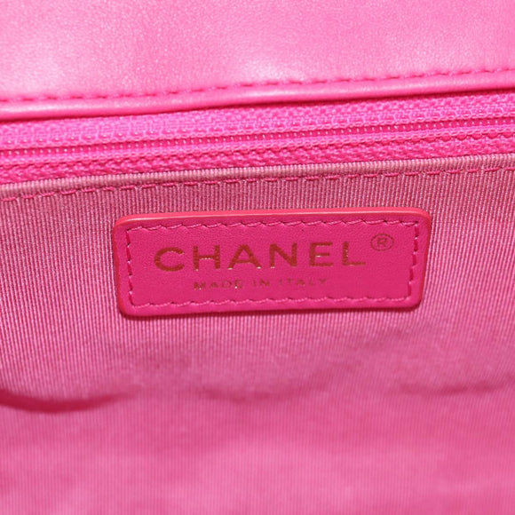 CHANEL Matelasse Chain Shoulder Bag Lamb Skin Pink Gold CC Auth yk19844A