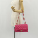 CHANEL Matelasse Chain Shoulder Bag Lamb Skin Pink Gold CC Auth yk19844A-27