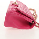 CHANEL Matelasse Chain Shoulder Bag Lamb Skin Pink Gold CC Auth yk19844A-5