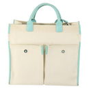 TIFFANY&Co. Hand Bag Canvas 2way White Silver Auth yk19846-13