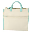 TIFFANY&Co. Hand Bag Canvas 2way White Silver Auth yk19846-2