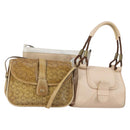 CELINE Salvatore Ferragamo Chloe Bag Leather 3 Set Beige Brown Auth yk19853-1