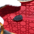 Christian Dior Canage Lady Dior Hand Bag Lamb Skin Black Gold Auth yk19860V-21