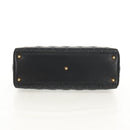 Christian Dior Canage Lady Dior Hand Bag Lamb Skin Black Gold Auth yk19860V-10