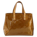 LOUIS VUITTON Monogram Vernis Reade PM Hand Bag Bronze M91146 LV Auth yk19861-13