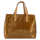 LOUIS VUITTON Monogram Vernis Reade PM Hand Bag Bronze M91146 LV Auth yk19861-2