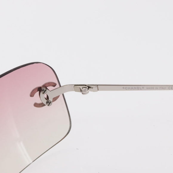 CHANEL Sunglasses metal Pink CC Auth yk19862