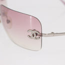 CHANEL Sunglasses metal Pink CC Auth yk19862-8