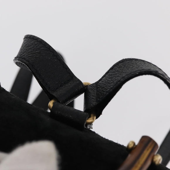 GUCCI Bamboo Backpack Suede Black Gold 003 1705 0030 Auth yk19868