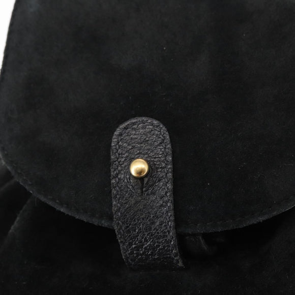 GUCCI Bamboo Backpack Suede Black Gold 003 1705 0030 Auth yk19868