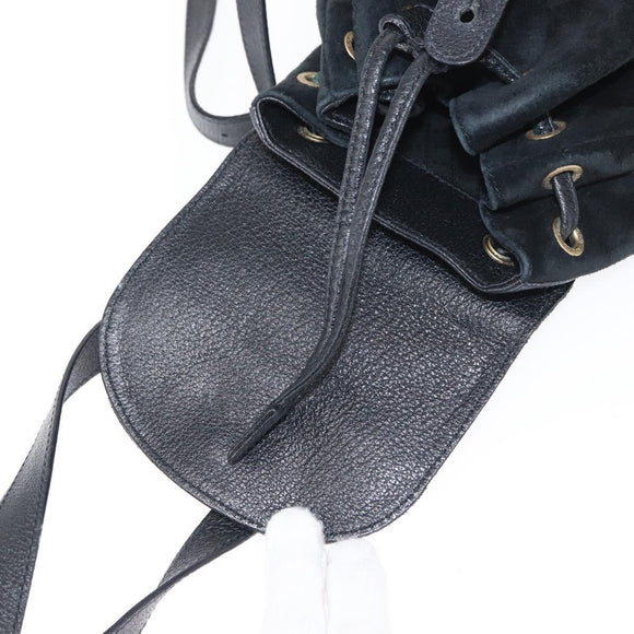 GUCCI Bamboo Backpack Suede Black Gold 003 1705 0030 Auth yk19868