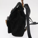 GUCCI Bamboo Backpack Suede Black Gold 003 1705 0030 Auth yk19868-3