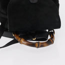 GUCCI Bamboo Backpack Suede Black Gold 003 1705 0030 Auth yk19868-6