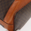 CELINE Macadam Canvas Shoulder Bag PVC Leather Brown Gold Auth yk19869-9