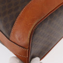 CELINE Macadam Canvas Shoulder Bag PVC Leather Brown Gold Auth yk19869-15