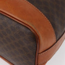 CELINE Macadam Canvas Shoulder Bag PVC Leather Brown Gold Auth yk19869-16