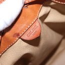 CELINE Macadam Canvas Shoulder Bag PVC Leather Brown Gold Auth yk19869-10