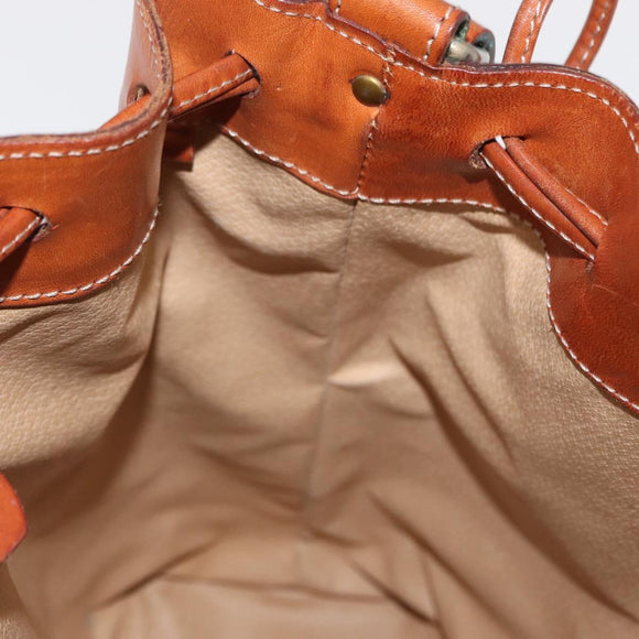 CELINE Macadam Canvas Shoulder Bag PVC Leather Brown Gold Auth yk19869