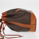 CELINE Macadam Canvas Shoulder Bag PVC Leather Brown Gold Auth yk19869-4