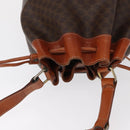 CELINE Macadam Canvas Shoulder Bag PVC Leather Brown Gold Auth yk19869-6