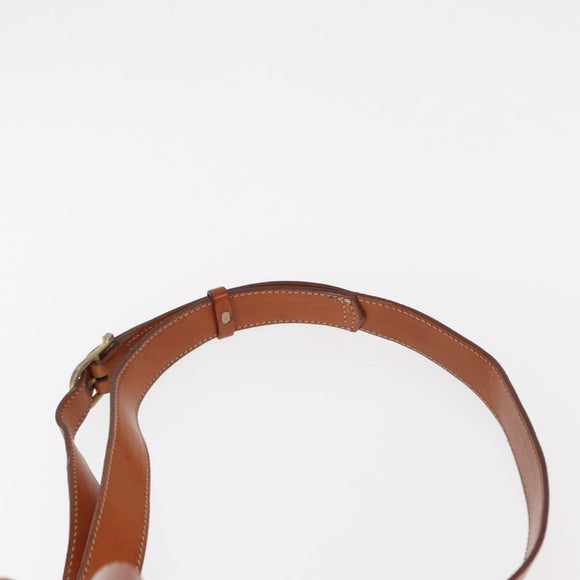 CELINE Macadam Canvas Shoulder Bag PVC Leather Brown Gold Auth yk19869