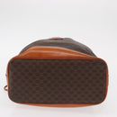 CELINE Macadam Canvas Shoulder Bag PVC Leather Brown Gold Auth yk19869-5