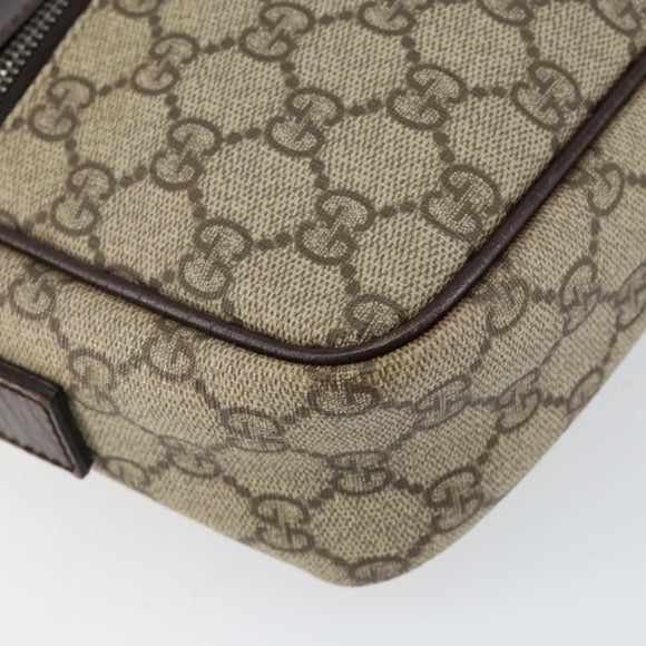 GUCCI GG Supreme Shoulder Bag PVC Beige Silver 114291 Auth yk19871