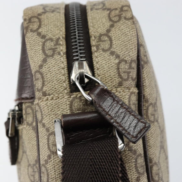 GUCCI GG Supreme Shoulder Bag PVC Beige Silver 114291 Auth yk19871