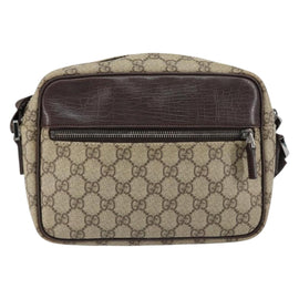 GUCCI GG Supreme Shoulder Bag PVC Beige Silver 114291 Auth yk19871 - 0