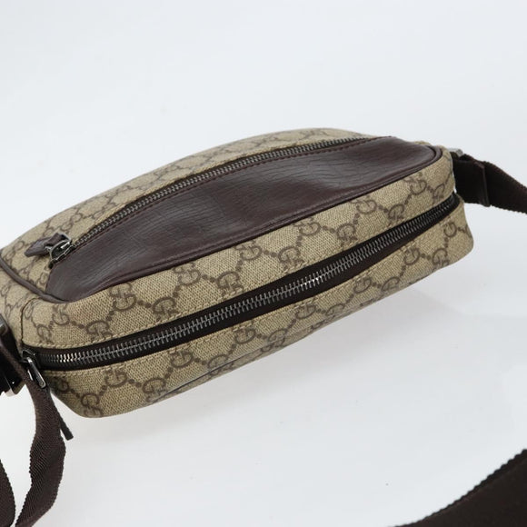 GUCCI GG Supreme Shoulder Bag PVC Beige Silver 114291 Auth yk19871