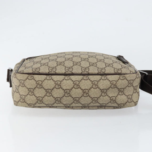 GUCCI GG Supreme Shoulder Bag PVC Beige Silver 114291 Auth yk19871