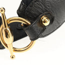 GUCCI Horsebit GG Canvas Shoulder Bag Black Gold 211966 Auth yk19873V-9