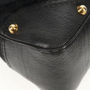 GUCCI Horsebit GG Canvas Shoulder Bag Black Gold 211966 Auth yk19873V-15