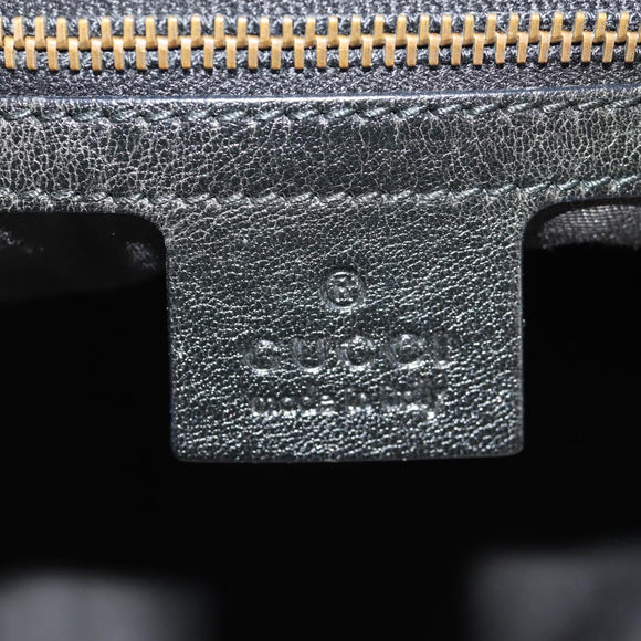 GUCCI Horsebit GG Canvas Shoulder Bag Black Gold 211966 Auth yk19873V