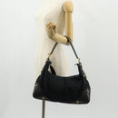 GUCCI Horsebit GG Canvas Shoulder Bag Black Gold 211966 Auth yk19873V-25