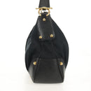 GUCCI Horsebit GG Canvas Shoulder Bag Black Gold 211966 Auth yk19873V-3