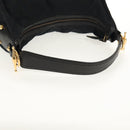 GUCCI Horsebit GG Canvas Shoulder Bag Black Gold 211966 Auth yk19873V-7