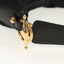 GUCCI Horsebit GG Canvas Shoulder Bag Black Gold 211966 Auth yk19873V-8