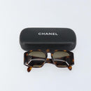 CHANEL COCO Mark Sunglasses plastic Brown CC Auth yk19877V-11