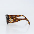 CHANEL COCO Mark Sunglasses plastic Brown CC Auth yk19877V-4