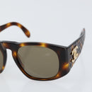 CHANEL COCO Mark Sunglasses plastic Brown CC Auth yk19877V-7