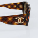 CHANEL COCO Mark Sunglasses plastic Brown CC Auth yk19877V-8